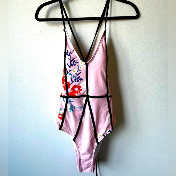 Cupshe Floral Pink One-Piece Swimsuit - Picture 1 of 8